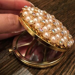 CC Pearl & Jeweled Mirror Compact